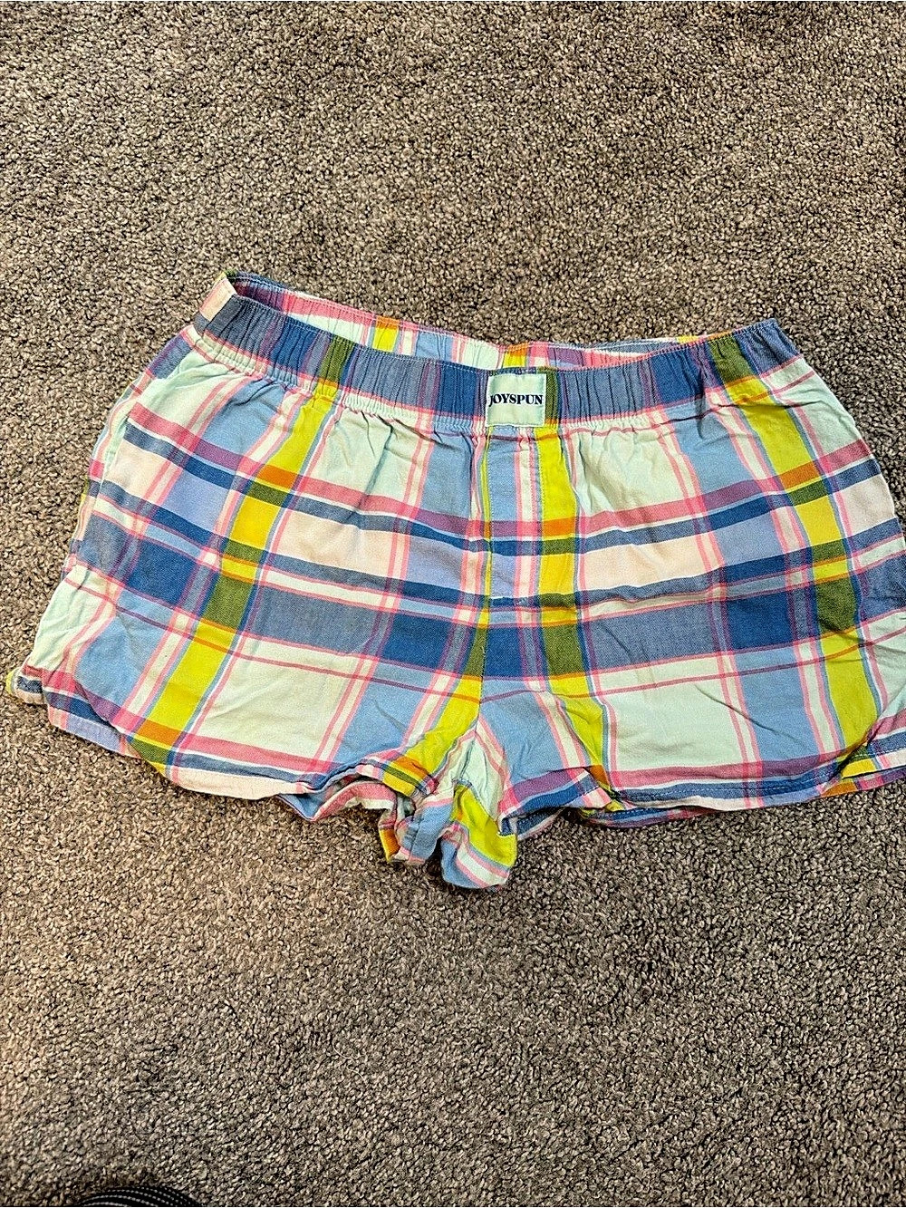 Jockey Plaid Shorts in Blue & Yellow Like New